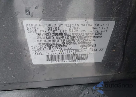 2021 Nissan Kicks S Xtronic Cvt from USA, damaged, VIN 3N1CP5BV4ML508255
